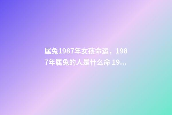 属兔1987年女孩命运，1987年属兔的人是什么命 1987年属兔女命运如何 1987年属兔女命运好不好-第1张-观点-玄机派